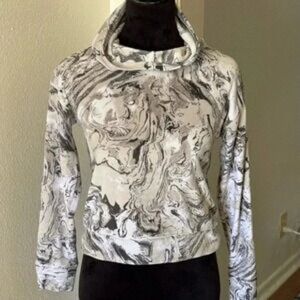 SO Kids' Black and White Marble Hoodie
